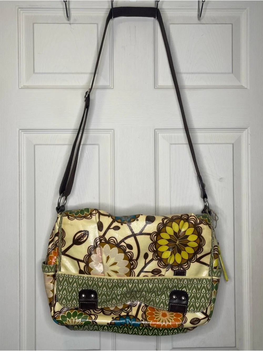 Fossil Color Coated Canvas Shoulder Crossbody Computer Bag Travel Bag